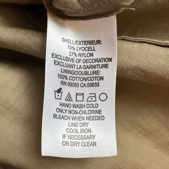 Nic + Zoe Embroidered Skirt Taupe Gold Sz 4 Women’s Swing Satin Full Midi Floral - Picture 9 of 12